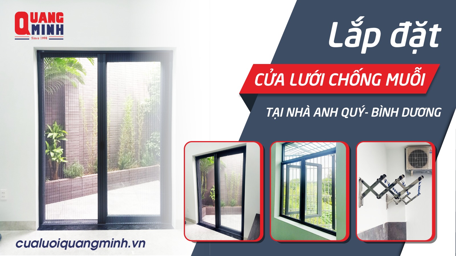 Hình cửa lưới chống mỗi hoàn thiện ở vị trí lối đi, cửa sổ và giàn phơi thông minh hoàn thiện ở vị trí sân thượng.