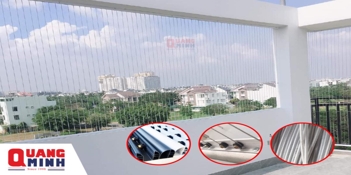 Ảnh lưới an toàn ban công với các bộ phận nhỏ